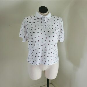 90s Vintage Floral Print Polo Shirt size L-XL